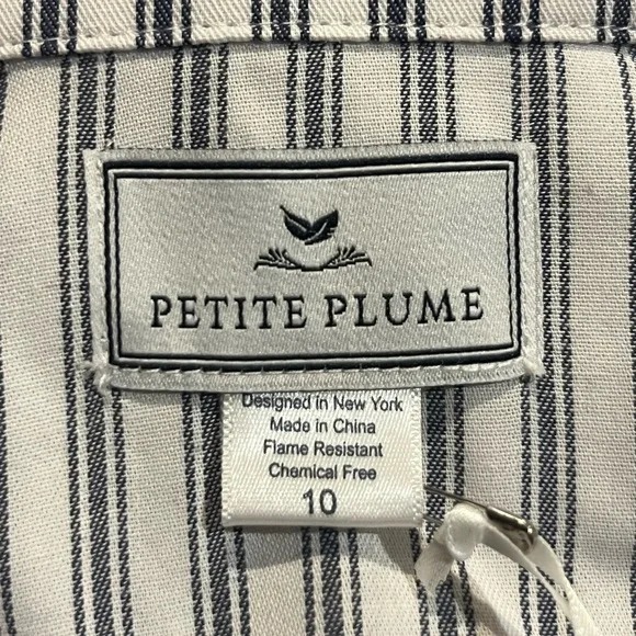 Petite Plume Navy French Ticking Cozy Cotton Blend Striped Kids Pajama Set - Picture 13 of 13